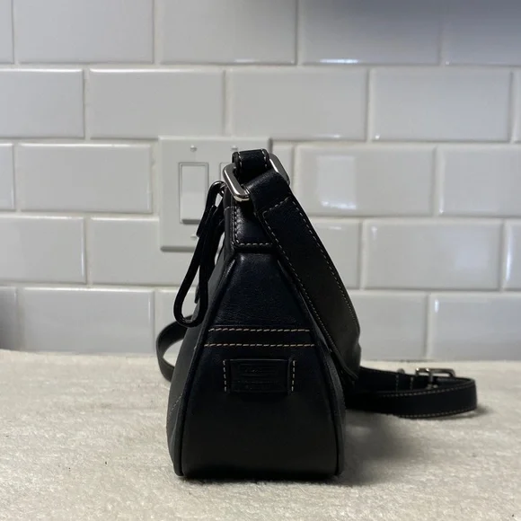 Coach Black Leather Shoulder Bag with Buckle - Picture 6 of 11